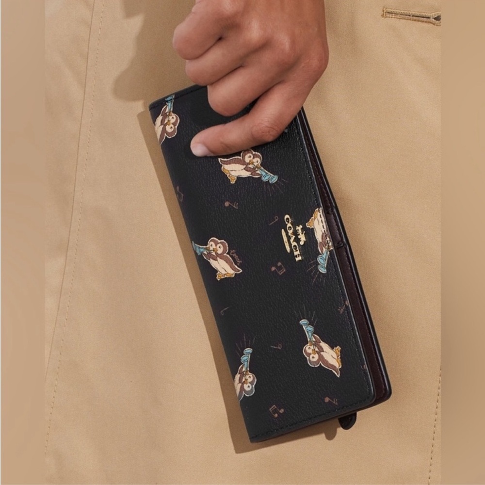Coach Black Wallet with Owl and Music Note Print - Picture 2 of 12
